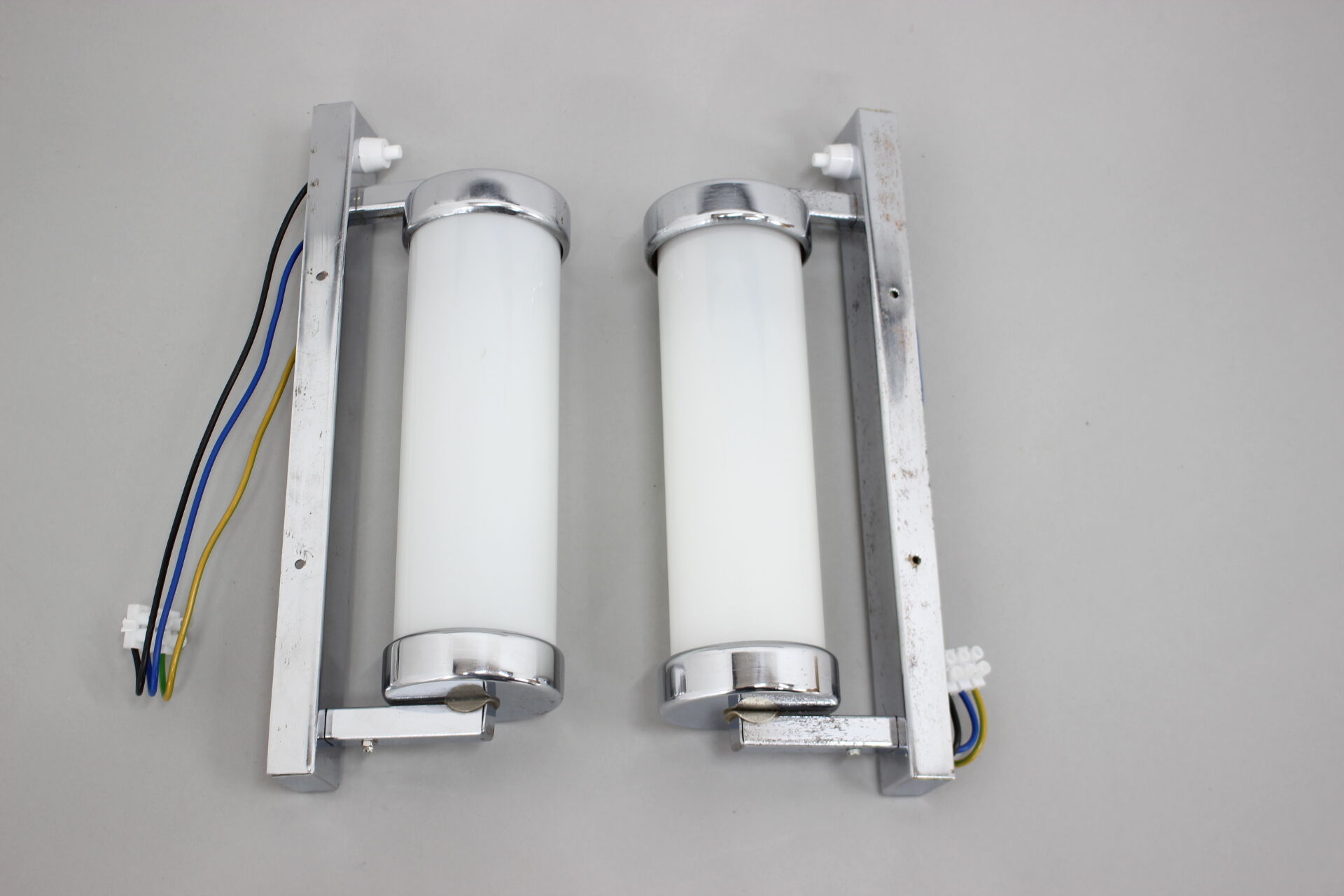 Set of Two Bauhaus Wall Lamps, Czechoslovakia, 1930s