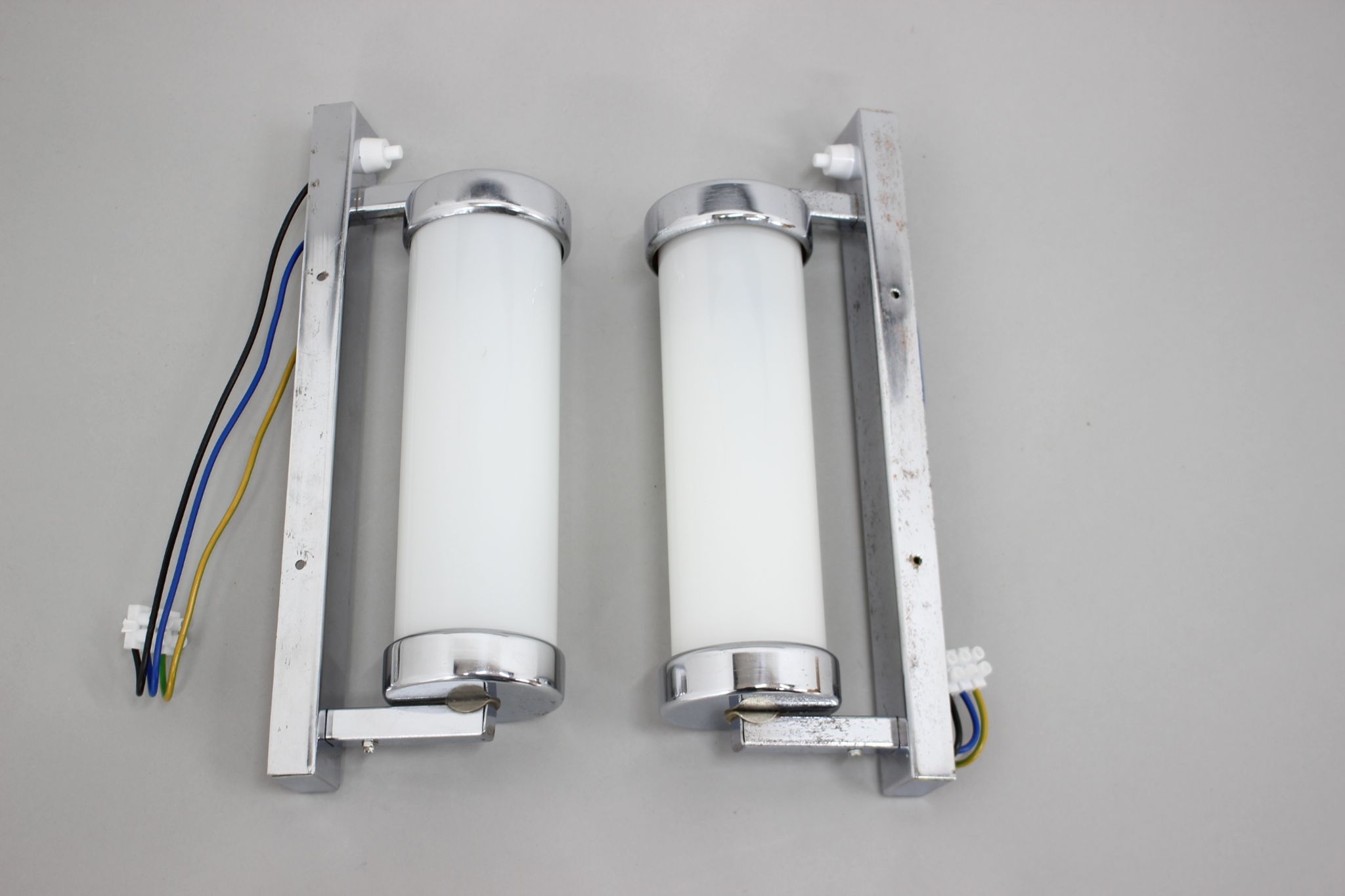 Set of Two Bauhaus Wall Lamps, Czechoslovakia, 1930s