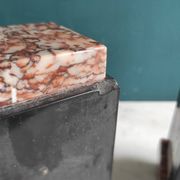 Pair of French vintage marble bookends, art Deco