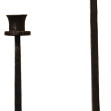 Brutalist wrought iron candle holder beaten