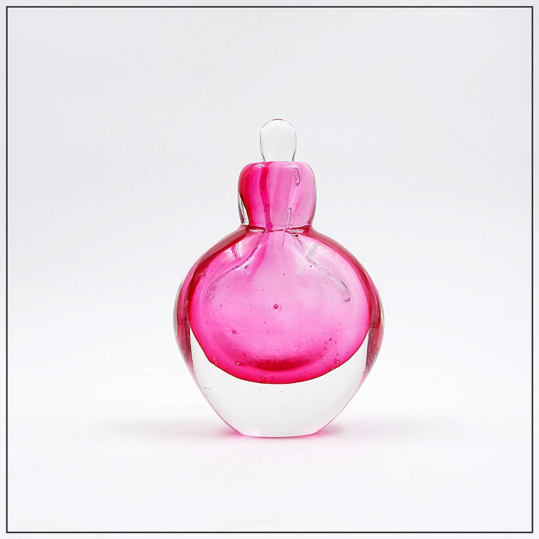Flacon de parfum « Sommerso » en verre rose et transparent