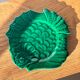 Vintage green fish plate lunetta vallauris