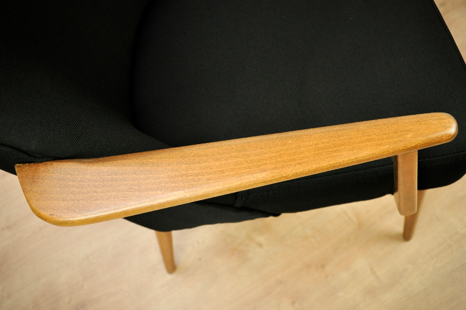Ensemble de 2 fauteuils noirs allemands vintage