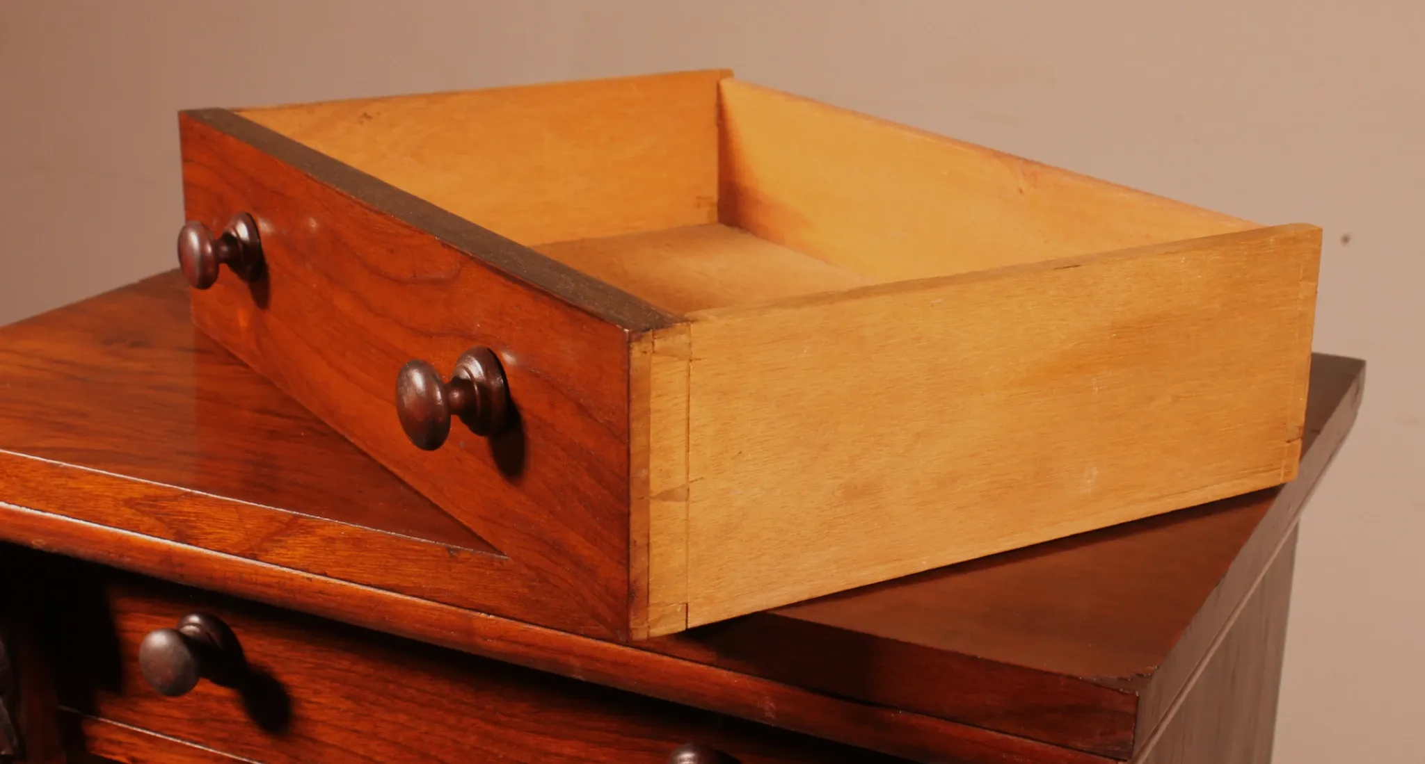 19th-century walnut Wellington commode
