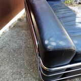 Vintage leather and chrome sofa
