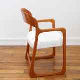 Baumann Sleigh Armchair - Restored - Fabric, foam & straps: new