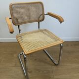 CESCA B64 armchair in canework after Marcel Breuer