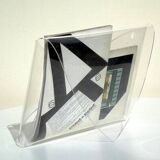 1970 plexiglass vintage design magazine rack