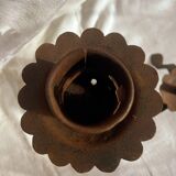 Pair of Antique French Wrought Iron Candlesticks