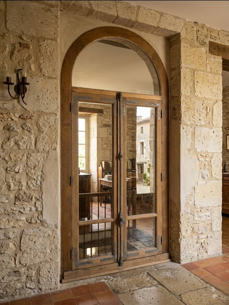 Old window in solid oak