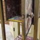 Side table / bedside table in red marble and brass – circa 1900