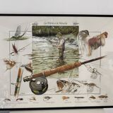 Tableau Image d'Épinal "La Pêche à la Mouche" Olivier Claudon