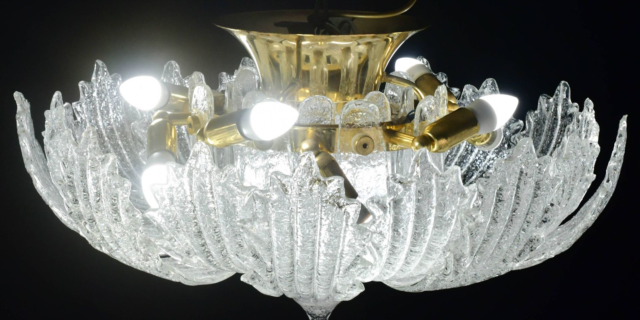 Garda, luxury Italian Murano glass ceiling light or flush mount, 1980s