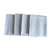 4 antique napkins embroidered