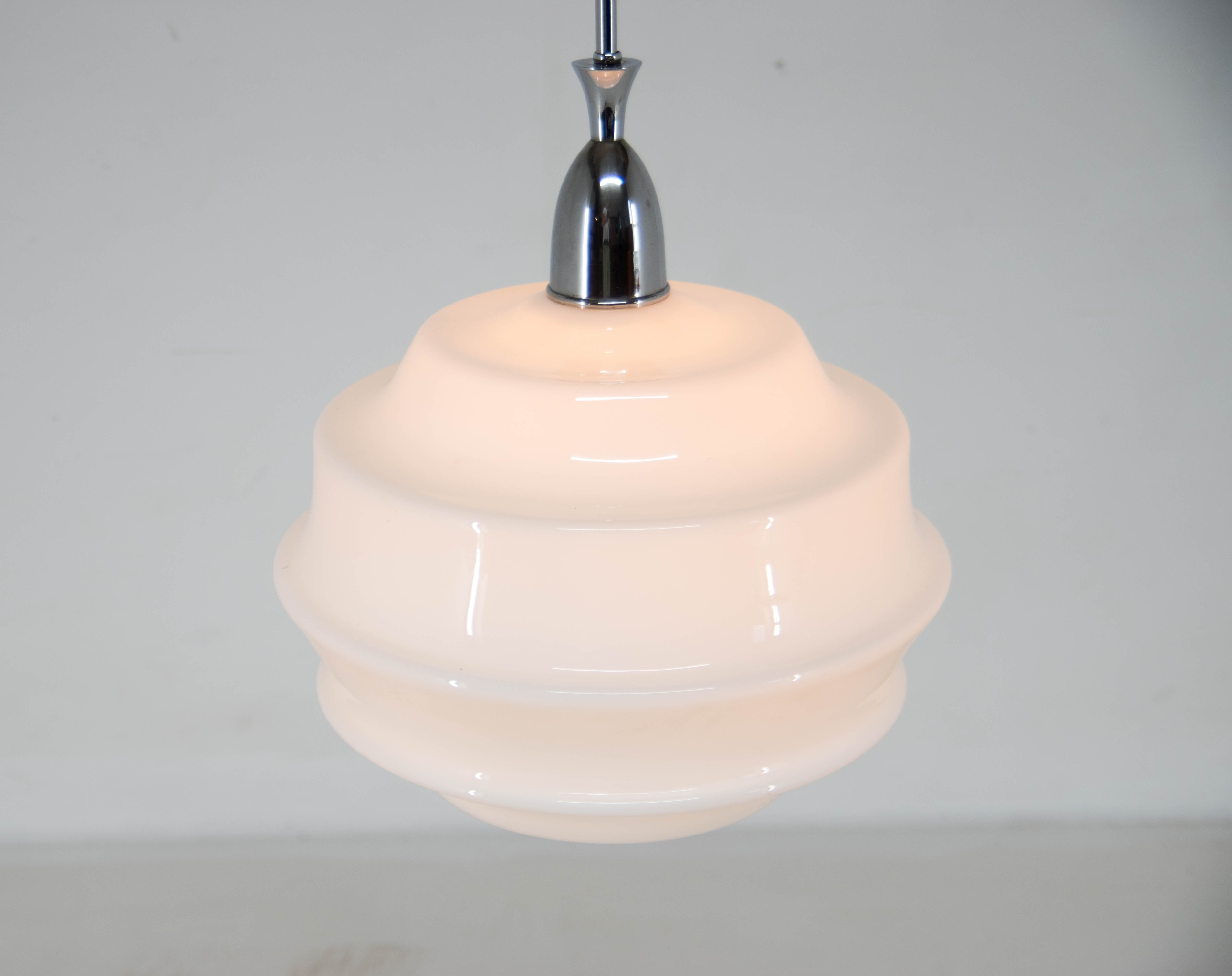 Art deco glass pendant Czechoslovakia 1950s