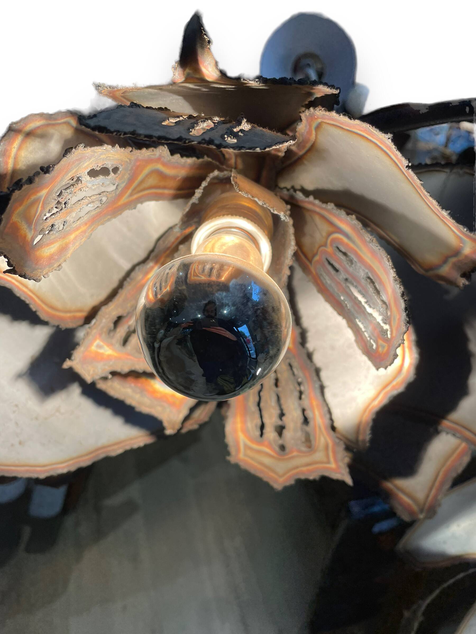 Metal flowers floor lamp