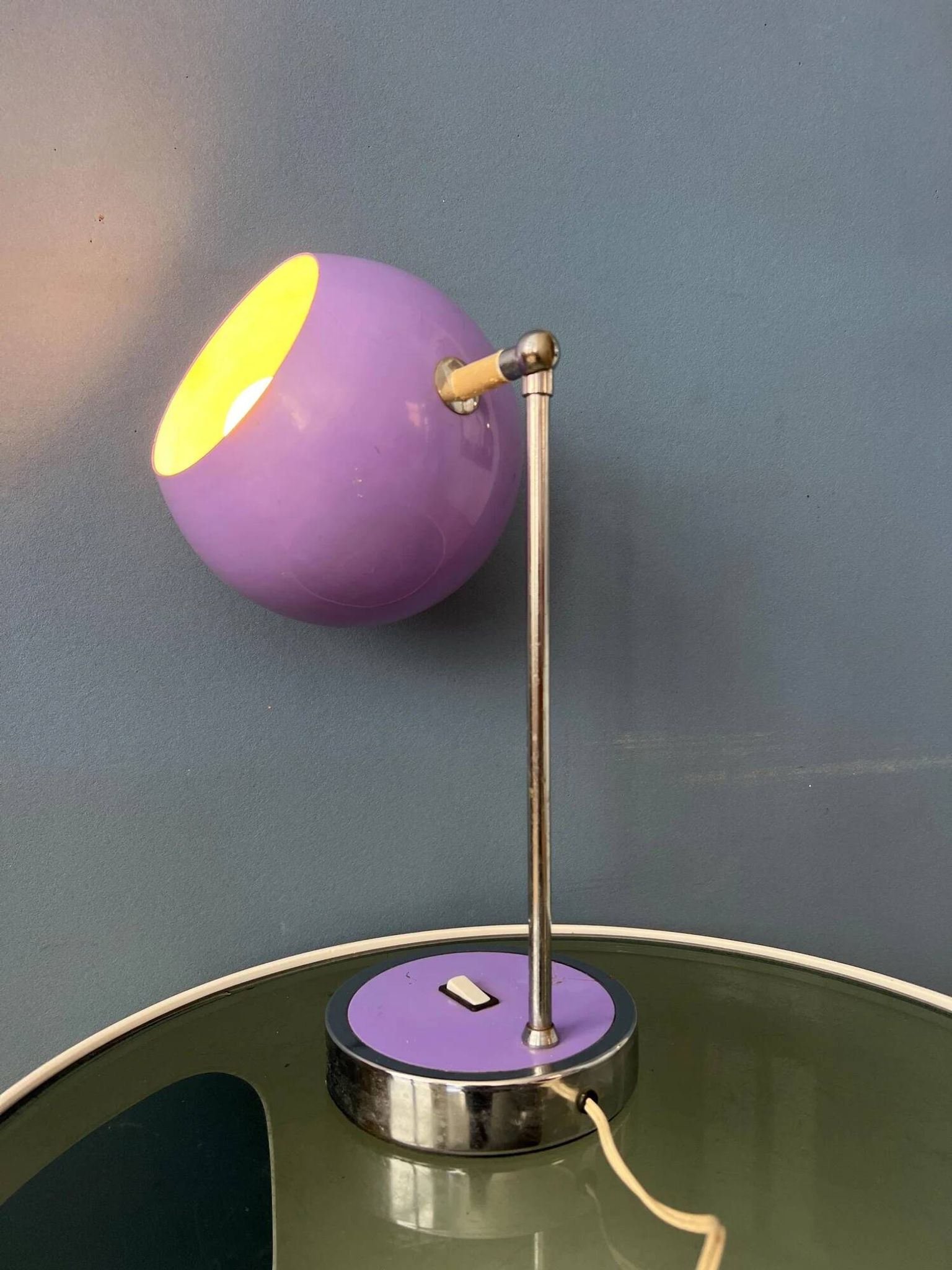 Vintage purple Herda space age eyeball desk lamp