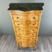 Louis XV Chest of Drawers in Thuja Burl and Marble, Period 11
