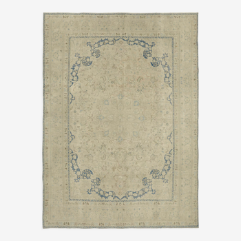 Handmade oriental contemporary 1980s 281 cm x 375 cm beige wool carpet