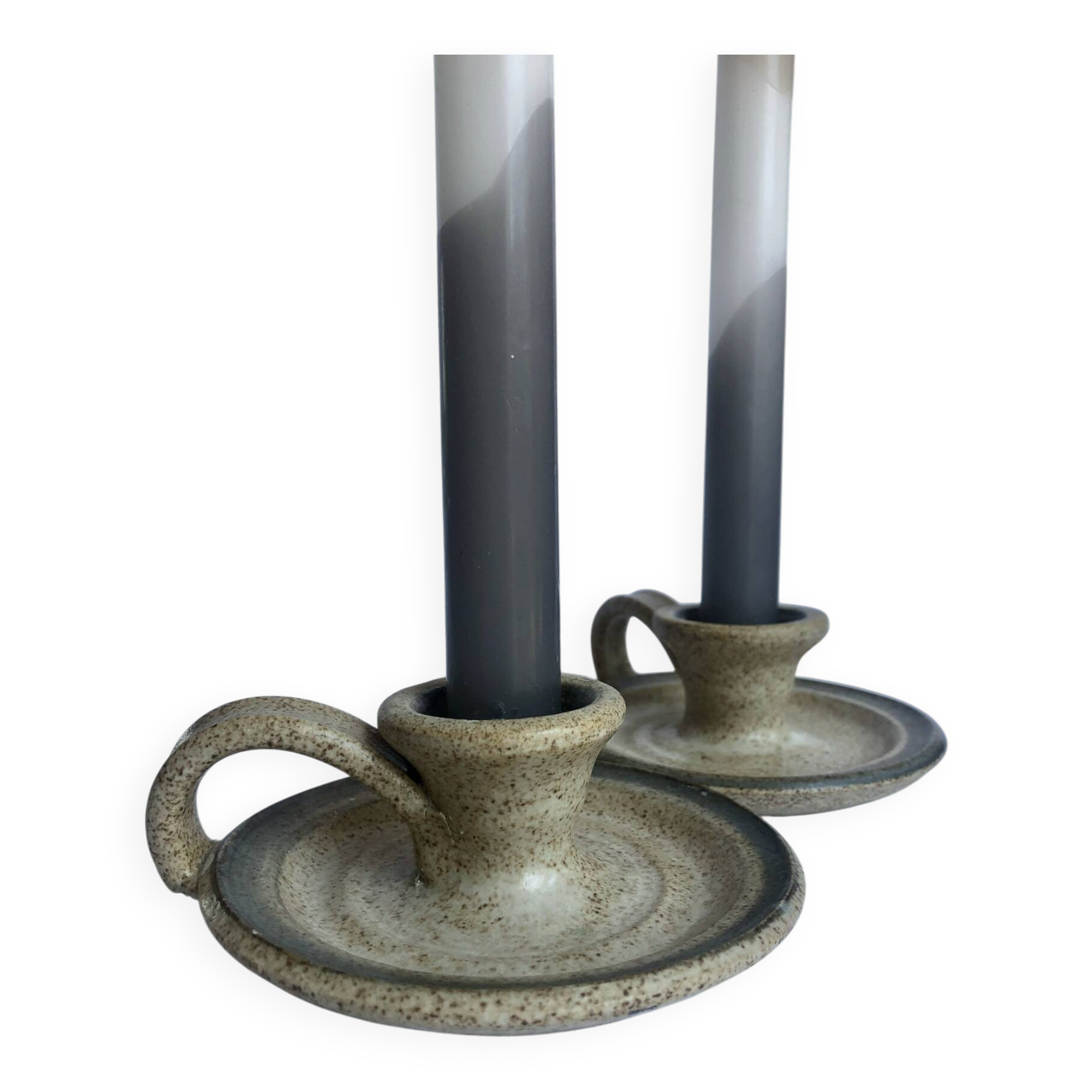 Handcrafted stoneware candle holders
