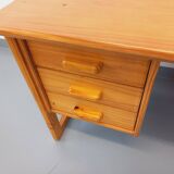 Vintage sled leg pine executive desk from the 60s-70s