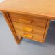 Vintage sled leg pine executive desk from the 60s-70s