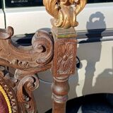 Pair of antique armchairs, carved in walnut