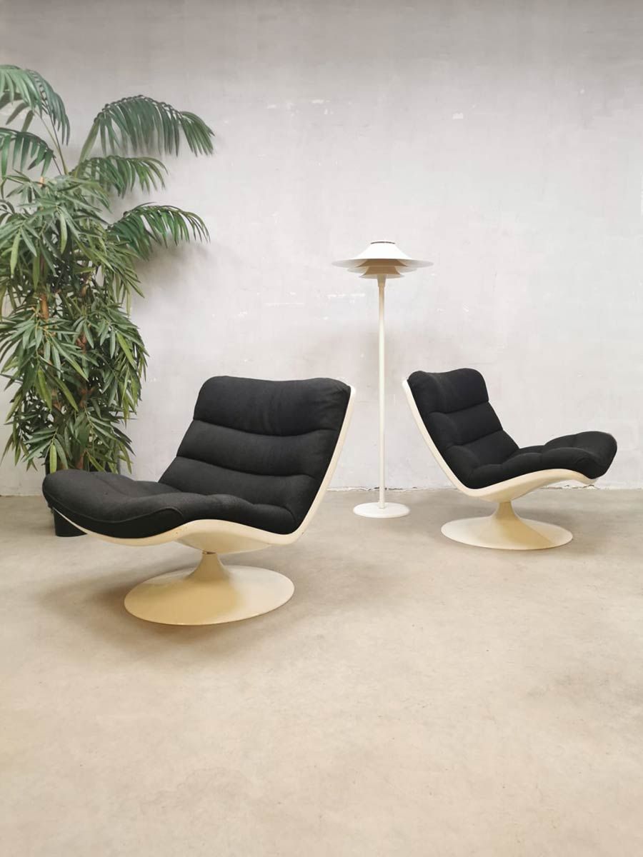 Vintage Dutch design swivel chairs Geoffrey Harcourt Artifort F978