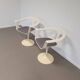 2 x chaise Tulip Lusch, rare, 1972, design blanc, design vintage Colani