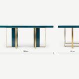 Table 6 personnes made.com bleu canard et laiton