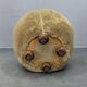 1940s Czech Art Deco Round Stool with Faux Rabbit Upholstery