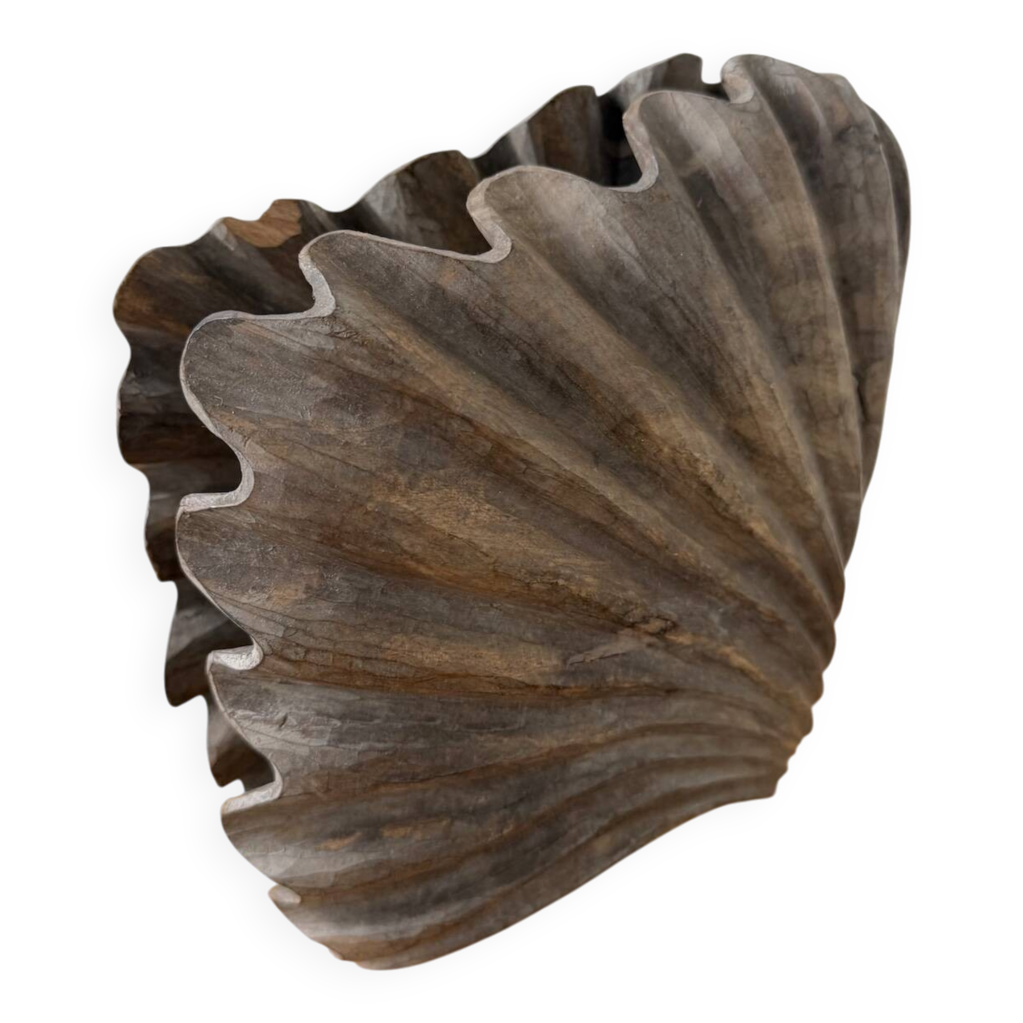 Brutalist wood shell sculpture box 1900