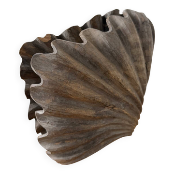 Boite sculpture brutaliste bois coquillage 1900