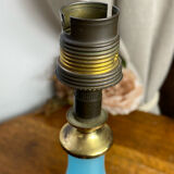 Blue opaline lamp and brass
