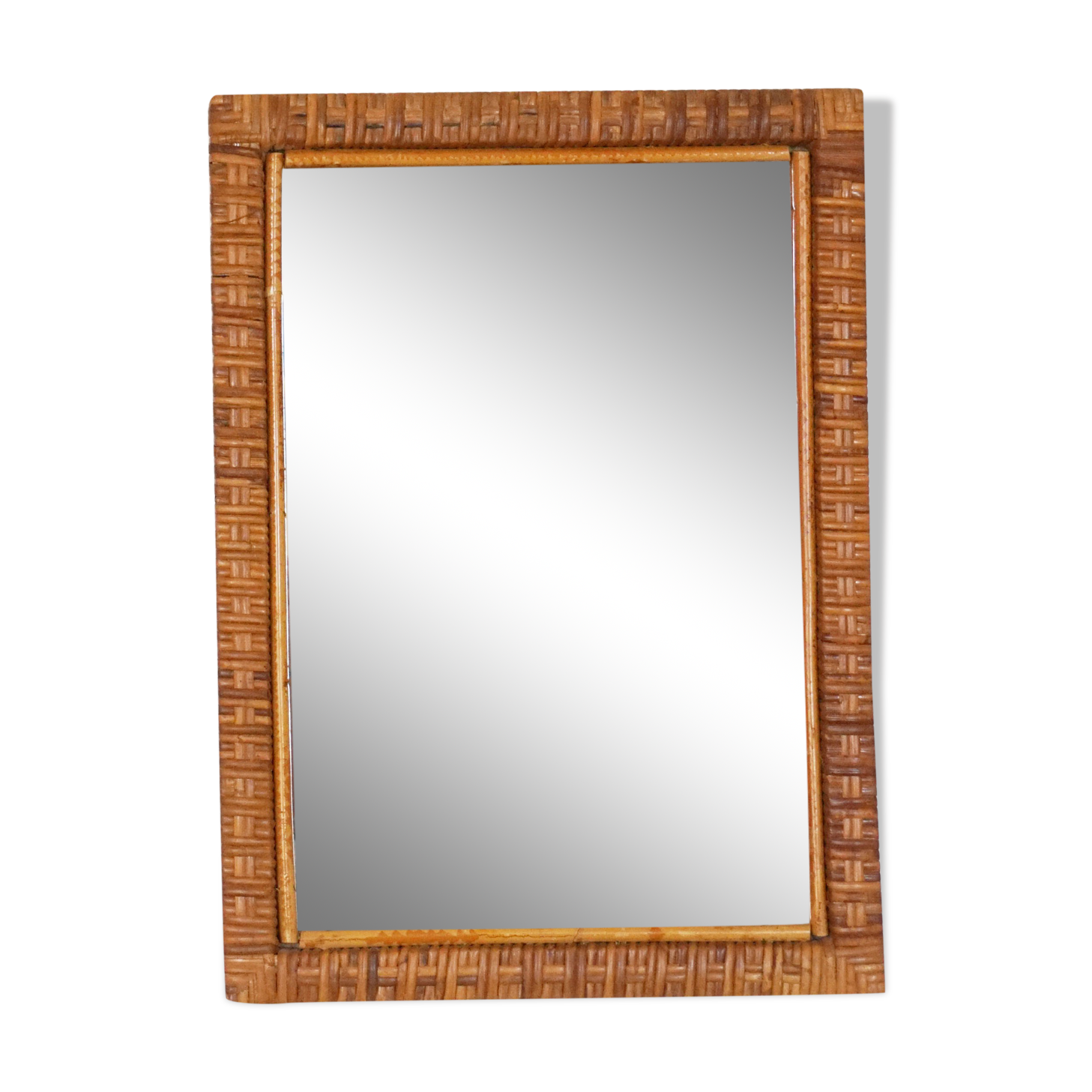 Vintage rattan mirror