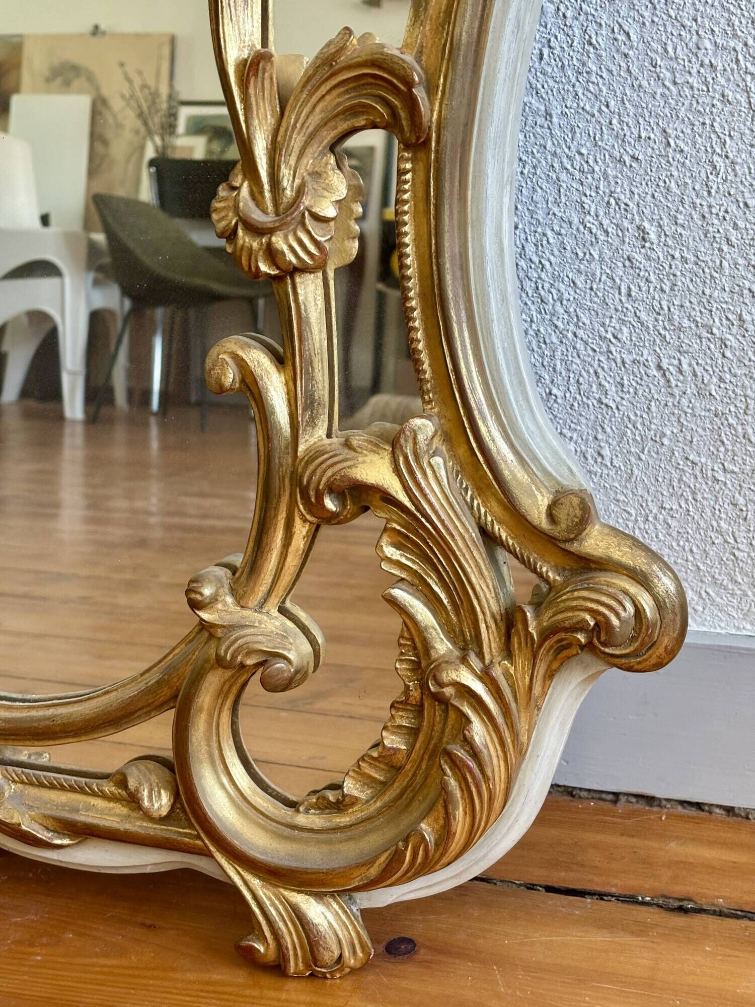 Large gold mirror in Louis XV style