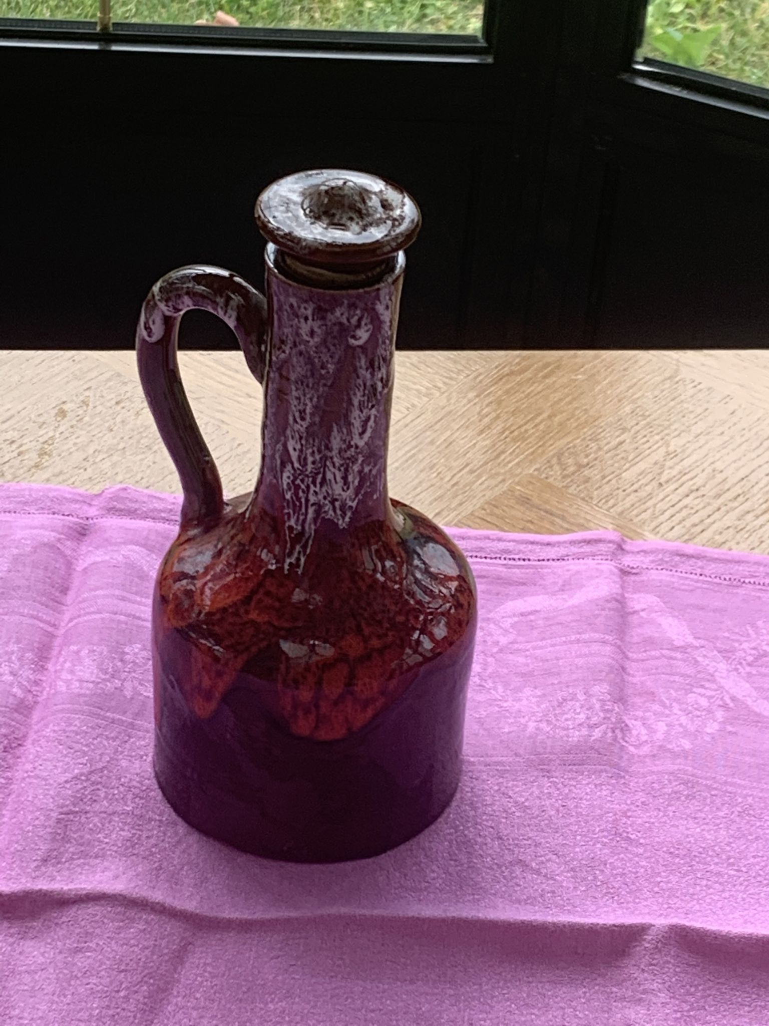 Carafe flacon en céramique émaillée vallauris vintage 1960