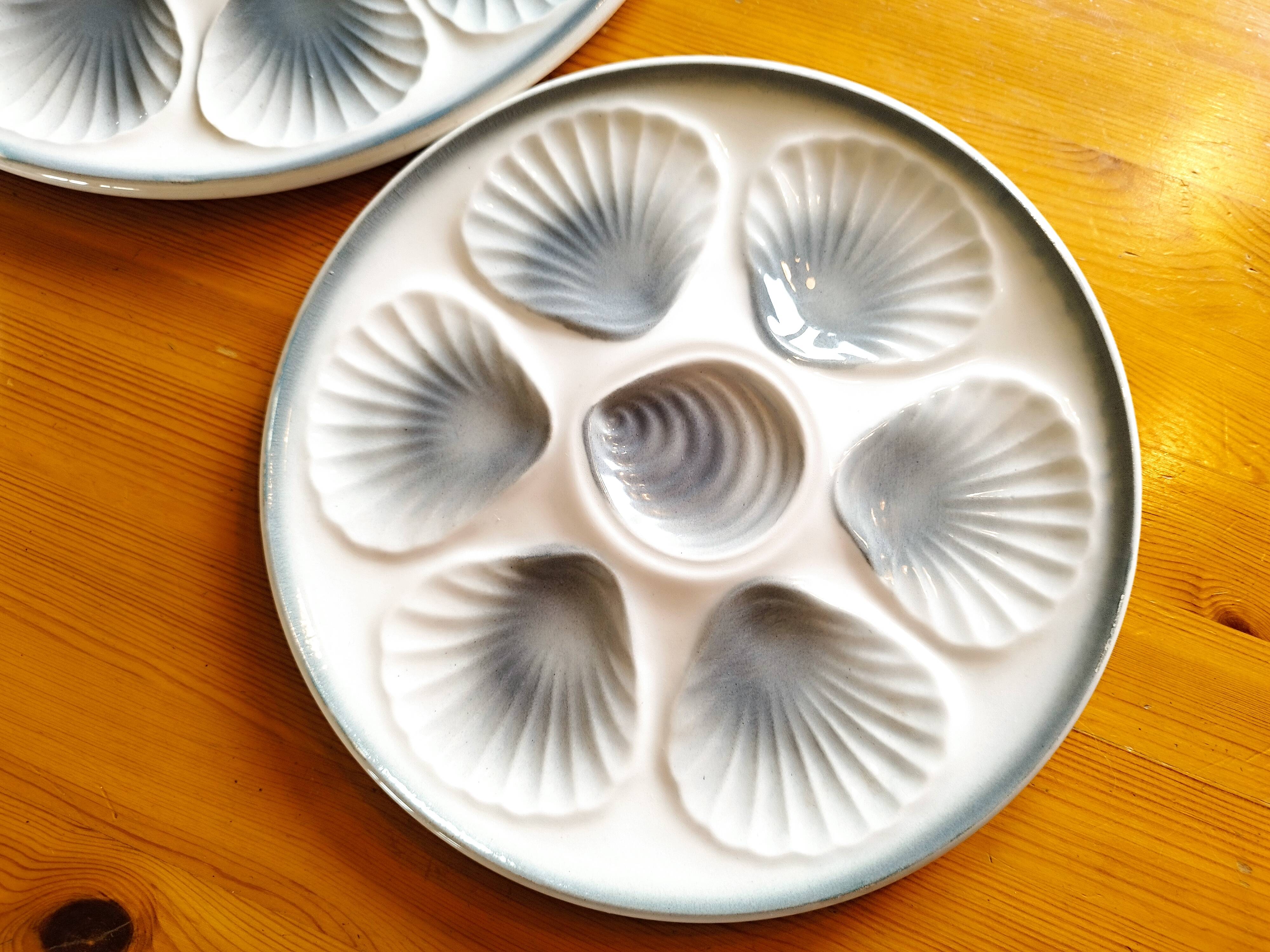 Set of 6 oyster plates and dish