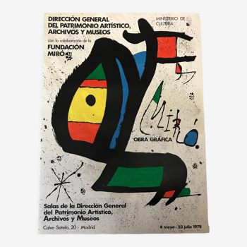 Affiche en lithographie de Joan Miro, Obra grafica, Madrid, 1978