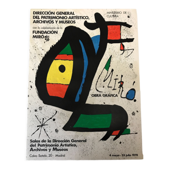 Affiche en lithographie de Joan Miro, Obra grafica, Madrid, 1978