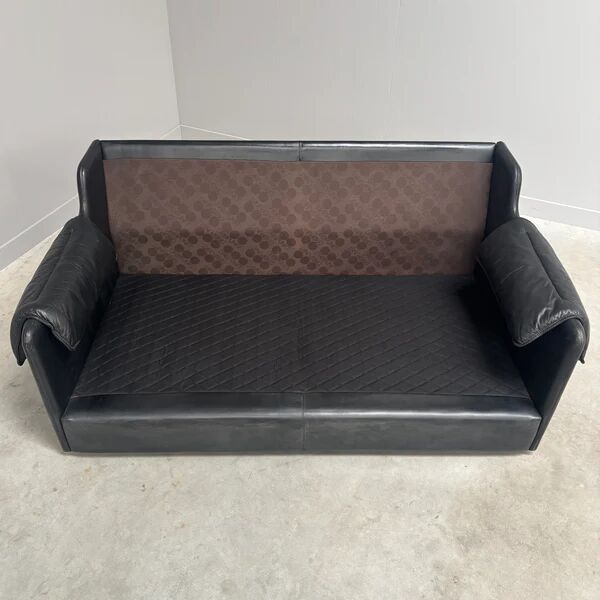 Black leather 2 seat sofa by Dreipunkt, 1970s