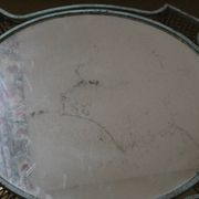 Wrought iron pedestal table mirror top 1930