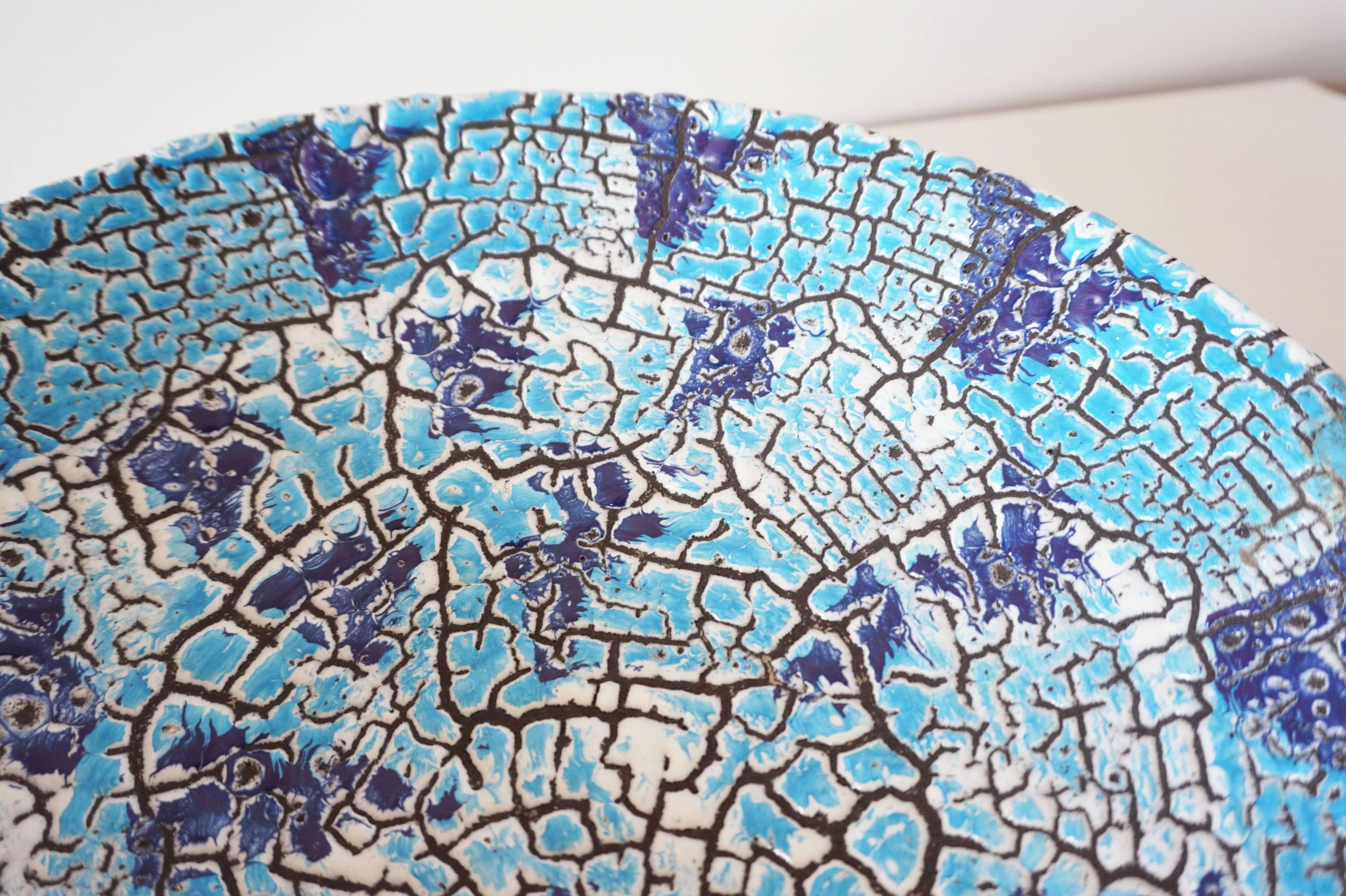 Large ceramic dish Fat lava Vallauris