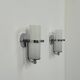 Pair of vintage wall lights, chrome and opaline, France, 1970.