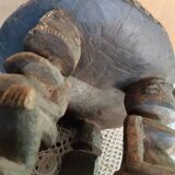 African art, tribal art, antique caryatid stool