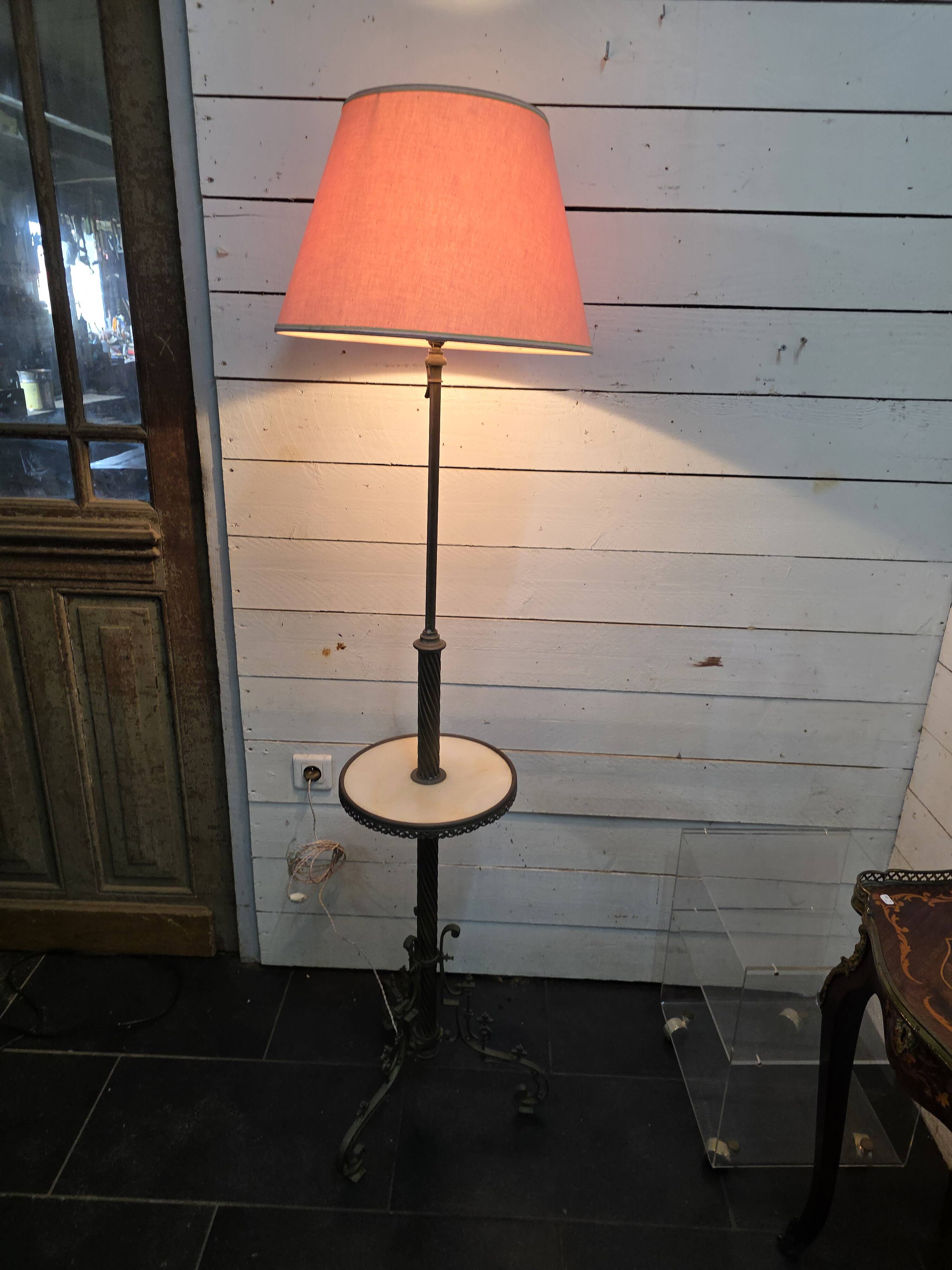 Napoleon III floor lamp in bronze and brass