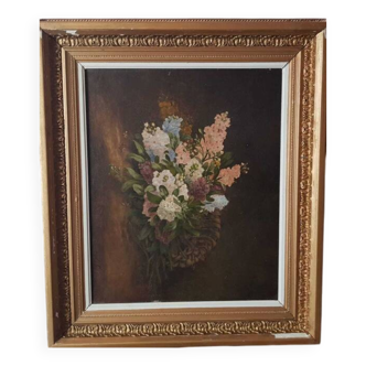 JOHN BROCY (1840-1900) HST "panier de fleurs"