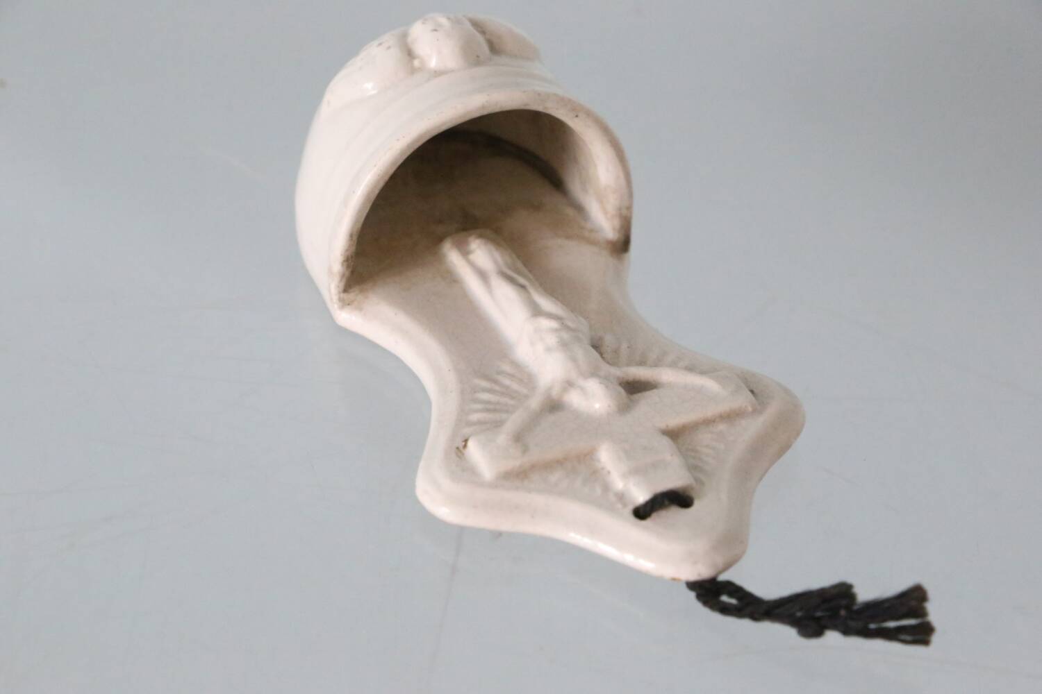 19th century earthenware stoup, Mouzin Frères, Onnaing