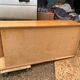 Double column curtained filing cabinet in oak, 1960