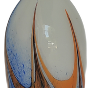 Large vintage red, white and blue Murano glass vase by Carlo Moretti, Italy, 1970s